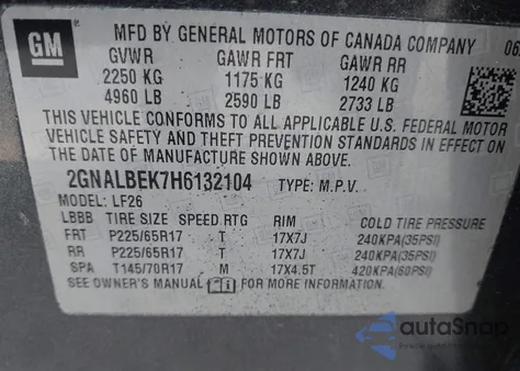 2017 Chevrolet Equinox Ls from USA, damaged, VIN 2GNALBEK7H6132104